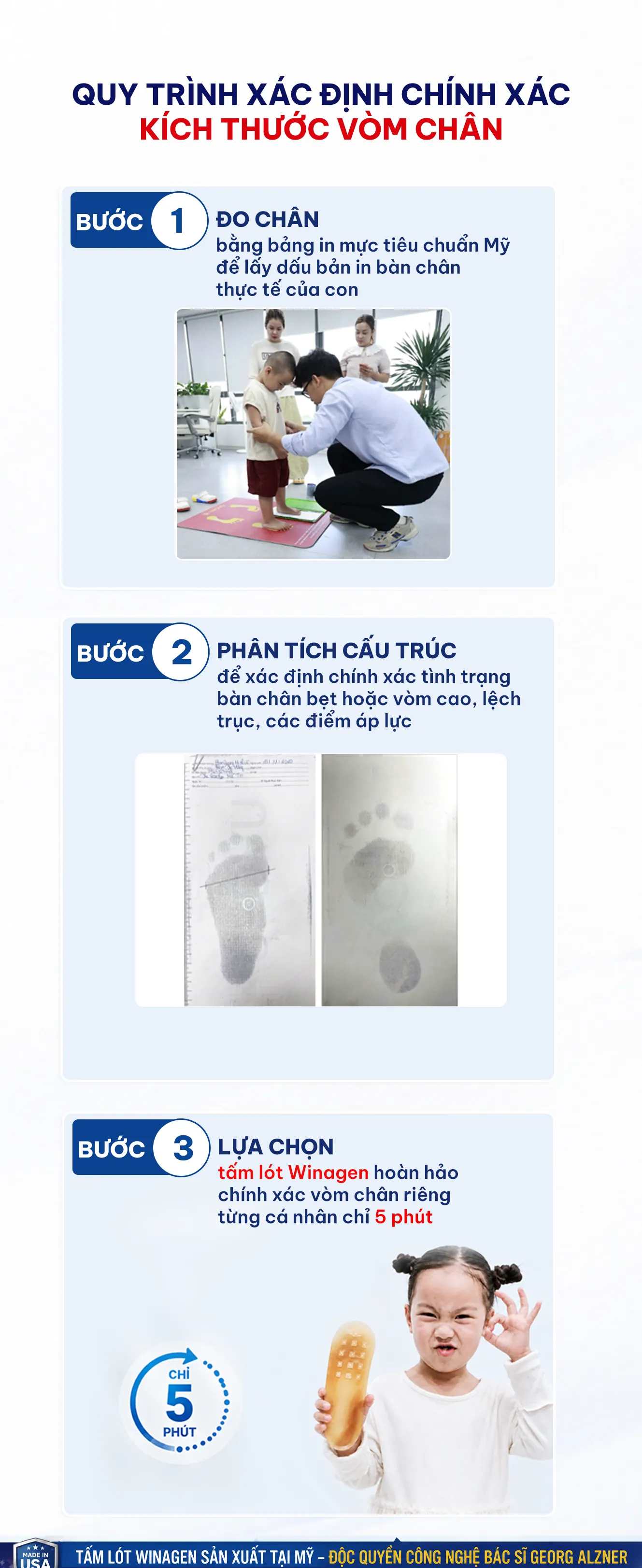 Quy trình xác định chính xác kích thước vòm chân