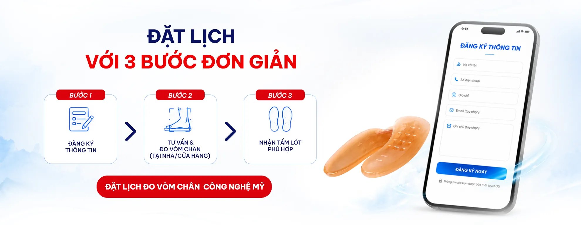 Đặt lịch với 3 bước đơn giản