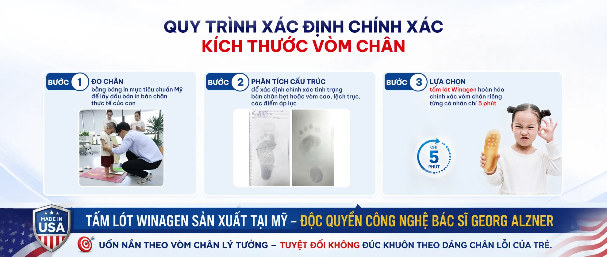 Quy trình xác định chính xác kích thước vòm chân